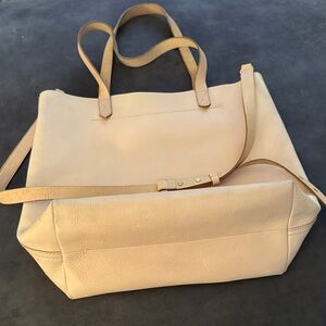 Elegant Madewell Tan Leather Tote Bag